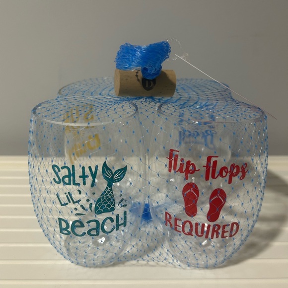 Beach/Summer Shatterproof Plastic Stemless Wine Glasses (includes 4 designs) - Picture 2 of 3
